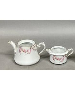 Swarzburg Pink Floral Teapot &amp; Pink Floral Creamer - Unmarked - #701 - $14.85