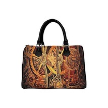 Steampunk Barrel Type Handbag Canvas and PU Leather Large Capacity Hand Bag - $38.62