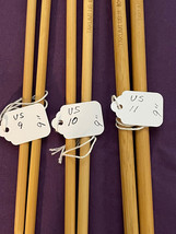 3 pair -Takumi Straight Knitting Needles 9&quot; Wood -  Sizes US 9, 10, &amp; 11 - $4.28