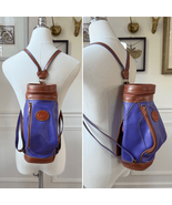 Vintage 80s Carina Intl Inc Waterproof Leather Purple Tan Golf Bag Backp... - $1,124.56 MXN