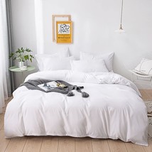 White Comforter Set Full Size True White Bedding Set Pure White Bedding Soft Com - £102.50 GBP