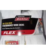 NEW DICKIES FLEX DRI-TECH CREW PERFORMANCE WORK SWEAT FIGHTING SOCKS 3 P... - $19.33 CAD
