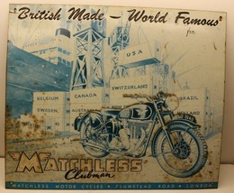 Vintage British Made World Famous 1949 Matchless Clubman Motorcycle Ad S... - $48.93