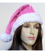 Christmas Santa Claus Hat Cap MEDIUM Pink with Silver Sparkle Sexy Holid... - £9.90 GBP