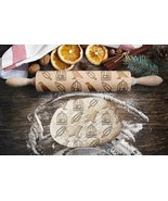 Engraved rolling pin. Original shape. LETTERS pattern.Laser Engraved for... - £20.54 GBP