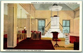 Interior Old Fort Herkimer Church Herkimer New York NY UNP WB Postcard H9 - £3.85 GBP