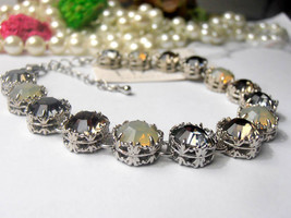 Multicolors Sand Opal Crystal Bracelet w/ Swarovski / Platinum Jewelry for Women - £39.22 GBP