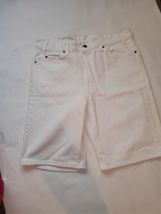 Vintage Levis 550 Men&#39;s Size 35 Orange Tab Denim  White Jean Shorts Made in USA  - £19.49 GBP