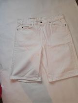 Vintage Levis 550 Men&#39;s Size 35 Orange Tab Denim  White Jean Shorts Made in USA  - £19.38 GBP