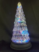 Glass Tree Figurine Solar Powered, Table Lamp with Fairy Lights 10.43&quot;H - $21.46