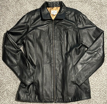 Womens Genuine Leather Black Jacket Buttery Soft Long Elegant Legs Vinta... - $110.95