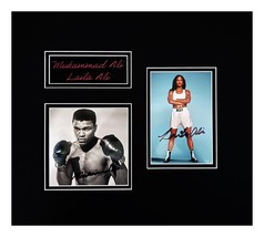 Muhammed Ali &amp; Laila Ali Autographed Photos&#39; Museum Framed Ready to Display - £388.46 GBP