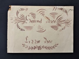 Antique Fraktur Folk Art Pen Ink Samuel And Lizzie Rice Floral Aafa - £36.19 GBP