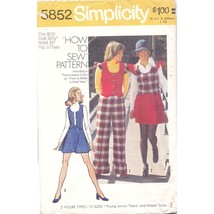 Vintage Sewing PATTERN Simplicity 5852, How to Sew 1973 Young Junior Tee... - £9.31 GBP