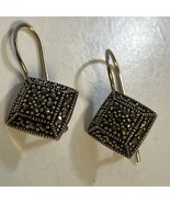 HAN THAI 925 Sterling Silver Marcasite 1” Dangle Drop Earrings - $518.23 MXN