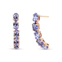 Galaxy Gold GG 14k Rose Gold Earrings with Natural Tanzanites - $397.99+