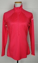 Womens Nike Hyperwarm Dri-fit 1/2 Zip Pullover Pink Polka Dot 548751-676 L - £19.78 GBP