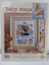 Leisure Arts "BABY STEPS" Birth  Announcement Bear Counted Cross Stitch Kit - $14.85
