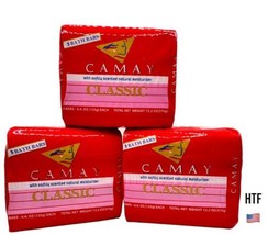 CAMAY Classic Bar SOAP 9 bath bars x 4.4 oz Pink Bath Romantic Floral Scent - £35.13 GBP