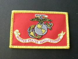 Usmc Us Marines Marine Corps Embroidered Shoulder Patch 3.1 Inches Hook Vecro - £5.12 GBP
