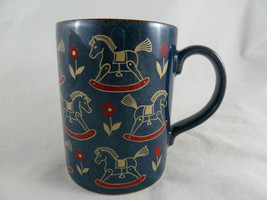 Vintage Otagiri Japan Coffee Mug Green with Rocking Horses - $9.89