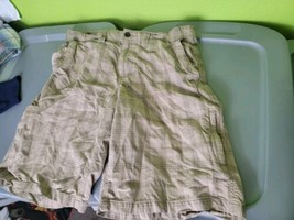 American Rag Shorts Size 33 Plaid Biege  - £19.58 GBP