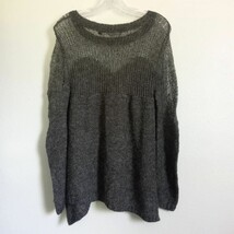 GUESS Gray Asymmetrical Sweater Slouchy Long Sleeve Loose Knit Faux Moha... - $807.81 MXN