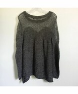 GUESS Gray Asymmetrical Sweater Slouchy Long Sleeve Loose Knit Faux Moha... - $807.81 MXN