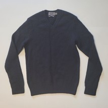 Vince Men Size S (18x26&quot;) 100% Cashmere Navy Blue V-Neck Sweater - £109.85 GBP