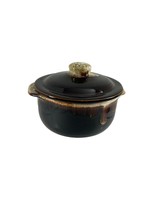Vintage Pfaltzgraff Individual Casserole Dish Gourmet Drip Glaze Tab Handles Lid - £14.73 GBP