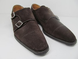 Suit Supply Mens Brown Suede Double Monk Strap Shoes Size US 7 EUR 40 Italy VGC - £95.41 GBP