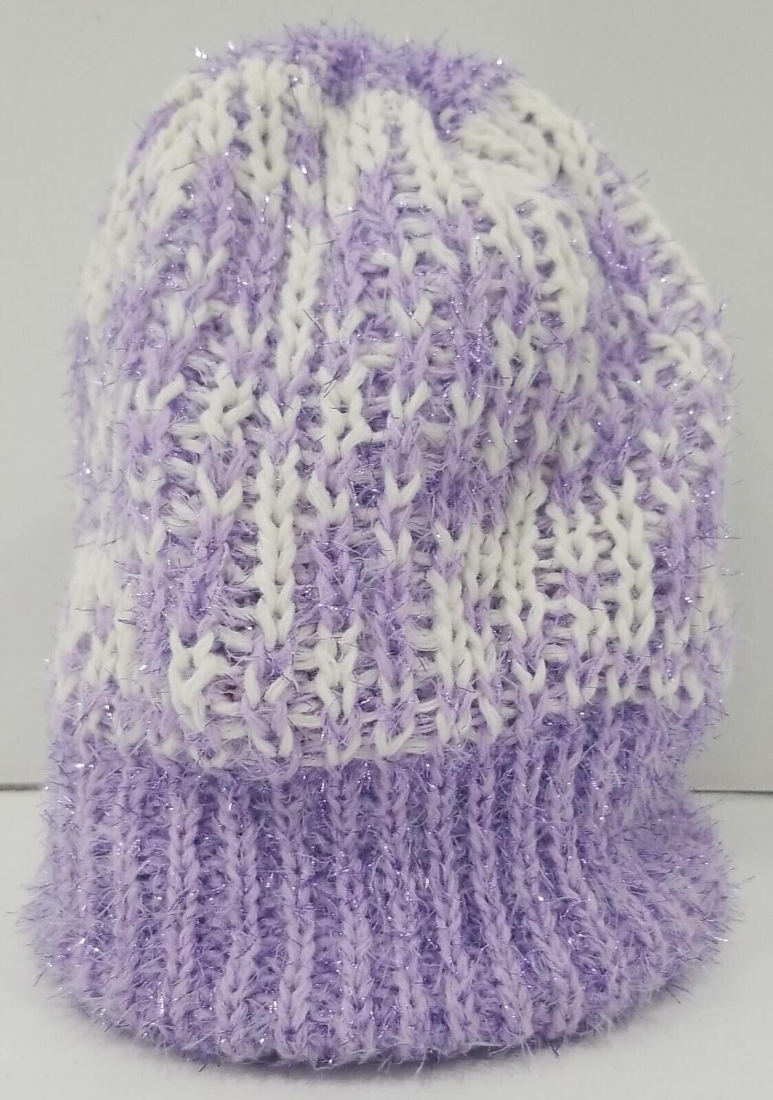 Holiday Time Girl's Tinsel Snowflake Hat and Gloves 2-Piece Set, Purple One Size Item image 3