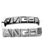Bracelet  ANGEL Bangle Hinged Opening  silver Steel   rounded square design - $302.61 MXN
