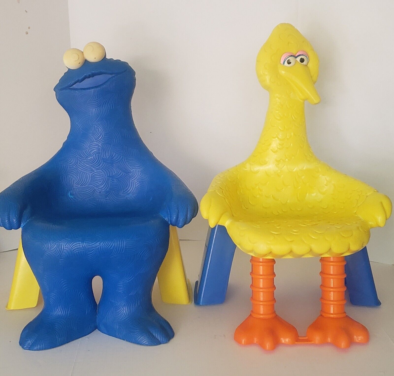 Vintage 1979 Knickerbocker Sesame Street Big Bird & Cookie Monster Chairs - $138.50