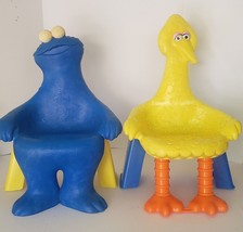 Vintage 1979 Knickerbocker Sesame Street Big Bird &amp; Cookie Monster Chairs - £108.94 GBP