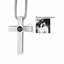 Personalized Photo Projection Cross Pendant Necklace, Customized Photo N... - £18.20 GBP