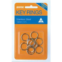 Kevron Key Rings 19mm (10pk) - Stainless Steel - £22.99 GBP