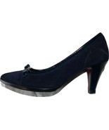NEW COSTUME NATIONAL pumps heels shoes $754 37 6.5 7 M suede leather navy - £143.87 GBP
