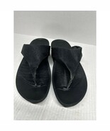 Fitflop Black Shimmer Thong Sandals Women&#39;s Flip Flop Platform Style Size 8 - $61.61 CAD