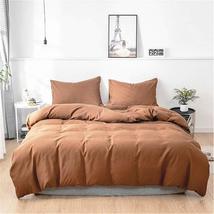 3 Piece Duvet Comforter Cover Set Brown Cotton Duvet Cover Set Warm Wint... - £53.91 GBP+