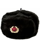 Authentic Russian Military KGB Ushanka Hat W/ Soviet Red Army Badge Included - $38.15 - $41.41