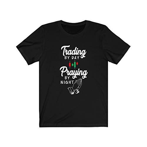 Gift for Trader, Trading by Day Praying by Night Trader Tshirt Black