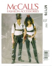 McCalls 7176 Chaps Harness Steampunk Misses Mens Pouch Top Hat pattern U... - $19.78