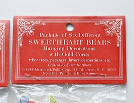 NOS Merrimack Sweetheart Bears Die Cut Ornaments Valentines Fairies VTG 80s NEW - £11.65 GBP