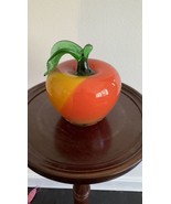 Heavy apple Art glass paperweight - $8.87