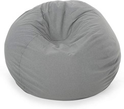 Great Deal Furniture Poppy Indoor Water Resistant 4.5&#39; Bean Bag, Charcoal - £171.98 GBP