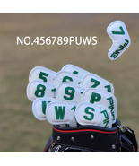 Golf Iron 4-9-PUWS Head Cover PING Pong Letters Black White 10pc Set - $46.80