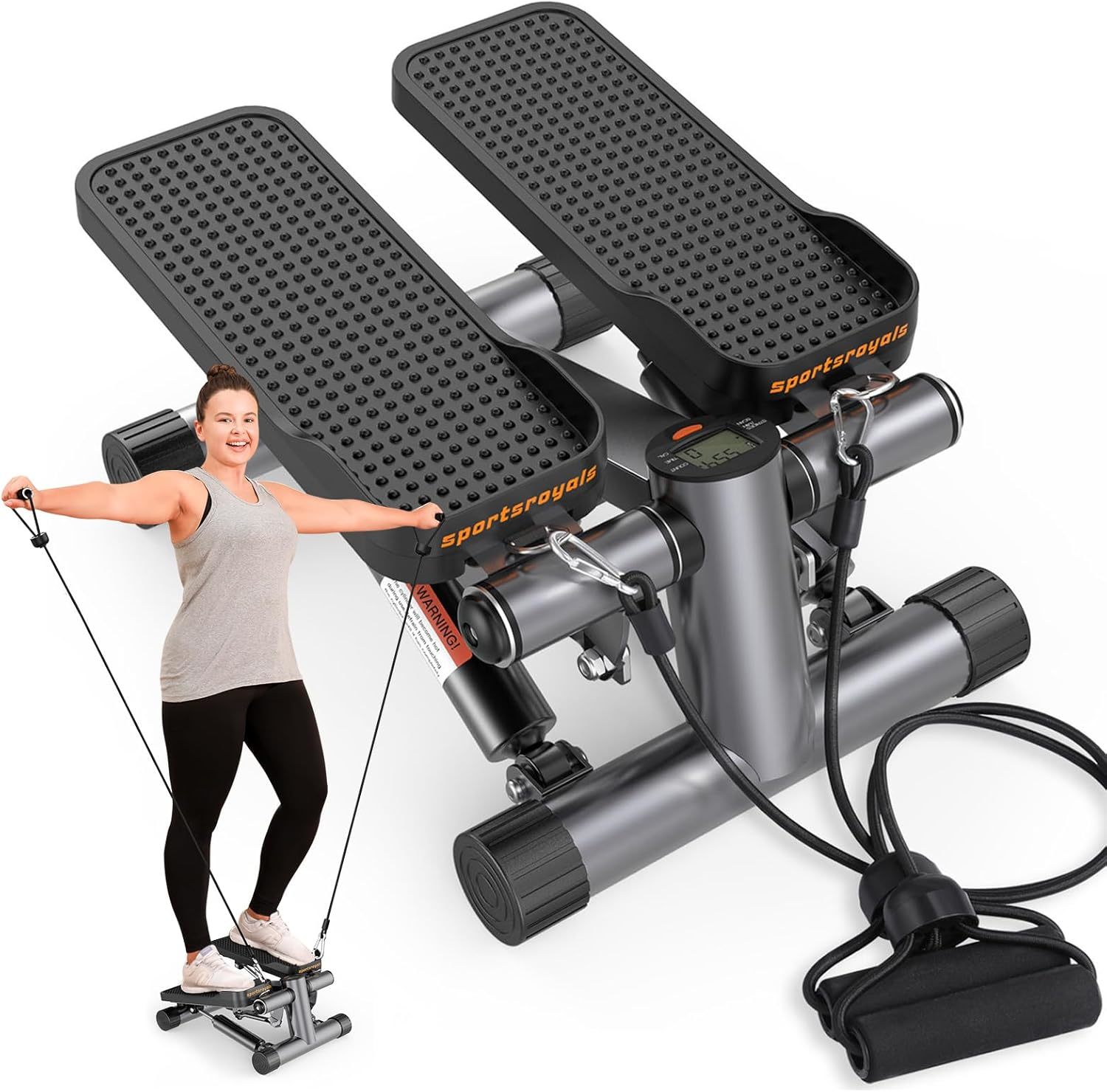 Sportsroyals Stair Stepper For Exercise, Mini Steppers With Resistance B... - $64.98