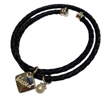 Vantel Pearls Leather Wrap Bracelet With Blessed Charm And Pearl - £11.87 GBP