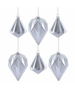 Lenox Ashen Geometric Diamond 6-piece Glass Ornament Set Silver - $41.60